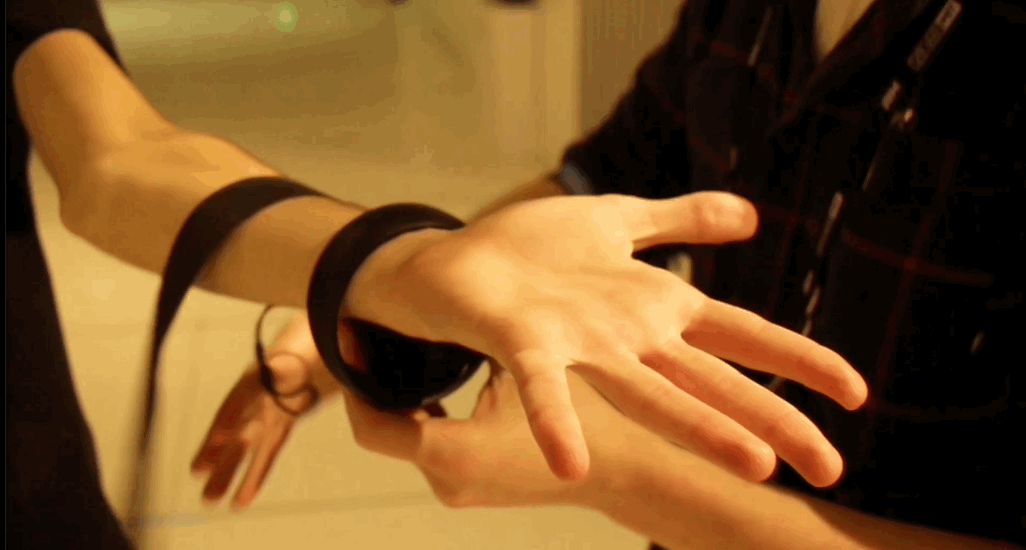 Custom hand wrap and controller setup for physically connected interaction